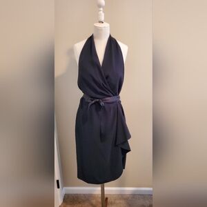 Jones New York Navy Asymmetrical Halter Dress